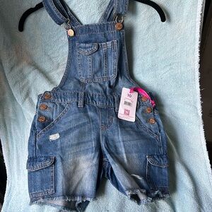 Denim shorts overalls